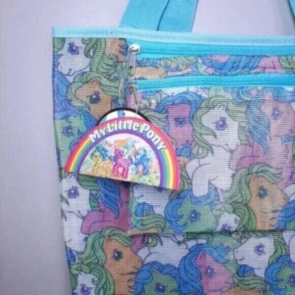 NEW My Little Pony Beach Tote Mesh Bag Purse Childrens Kids Retro 80s Inspired - Picture 3 of 9